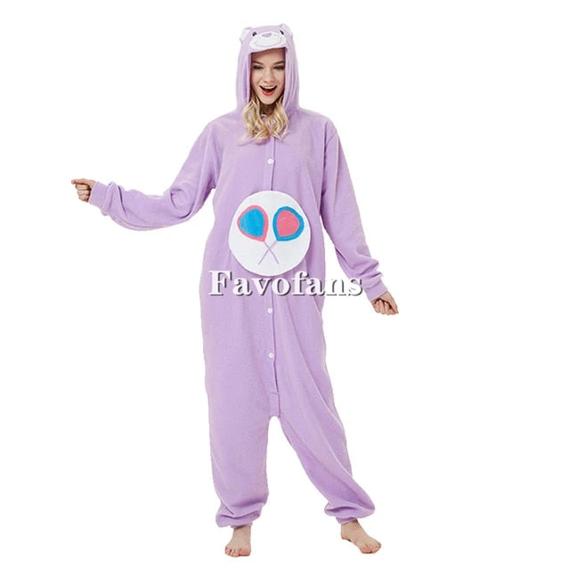 Favofans Animal Kigurumi Adults Women Bear Onesies Pajamas Cosplay Jumpsuit Christmas Gift