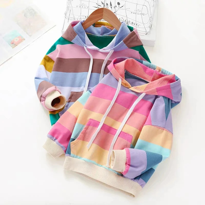 Hooded Sweatshirt Autumn Spring Multi-Color - Boys and Girls