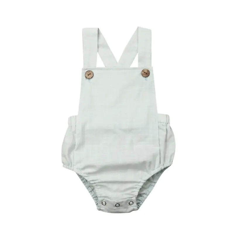 0-3Y Newborn Kids Bodysuit Baby Clothes - Solid Jumpsuit Sunsuit Outfits