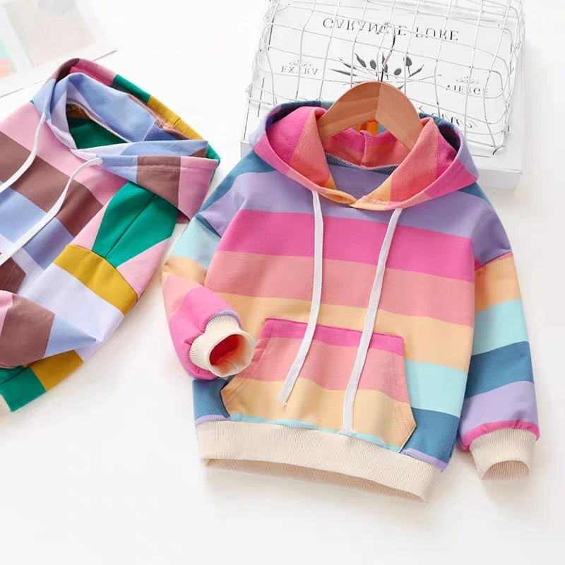 Hooded Sweatshirt Autumn Spring Multi-Color - Boys and Girls
