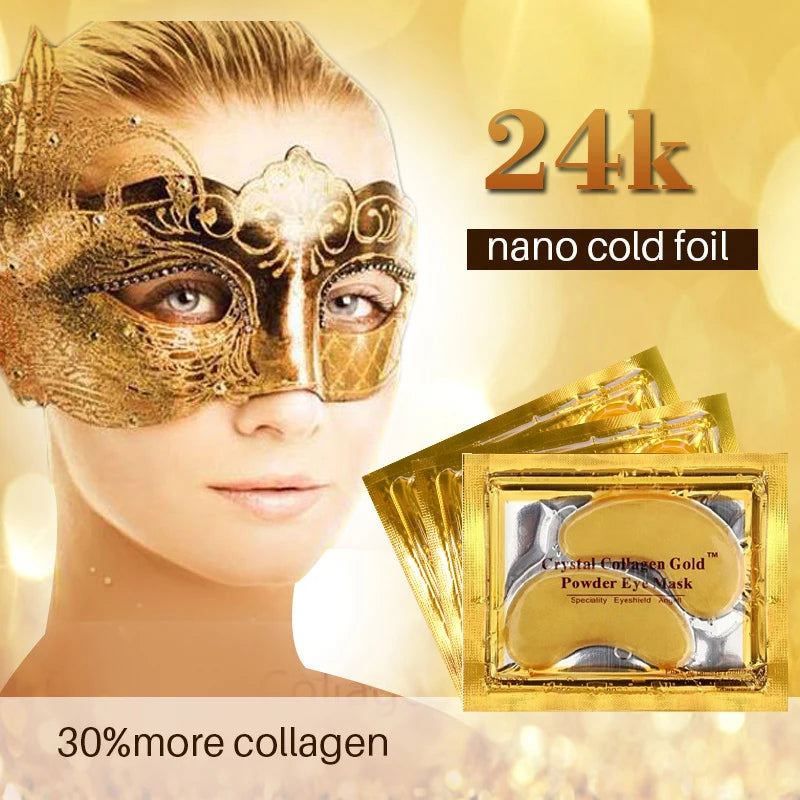 20Pcs Crystal Collagen Gold Eye Mask Anti-Aging Dark Circles Acne Beauty Patches For Eye Skin Care Cosmetics