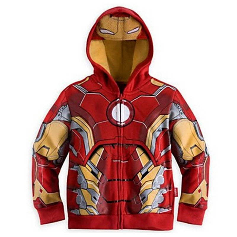 Marvel Sweatshirt Hulk Spider-Man Captain America Avengers Cartoon Zipper Hoodie