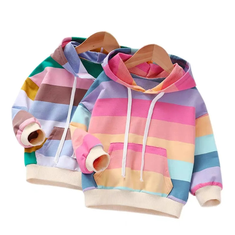 Hooded Sweatshirt Autumn Spring Multi-Color - Boys and Girls