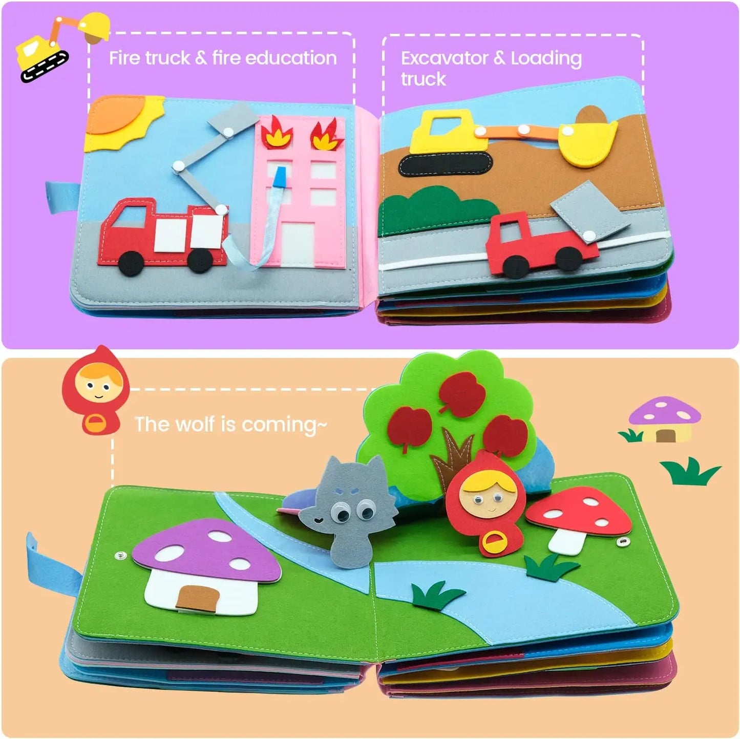 Kids Felt Sensory Book Montessori Baby Activity Books Educational Toys For Children 2-6 Years