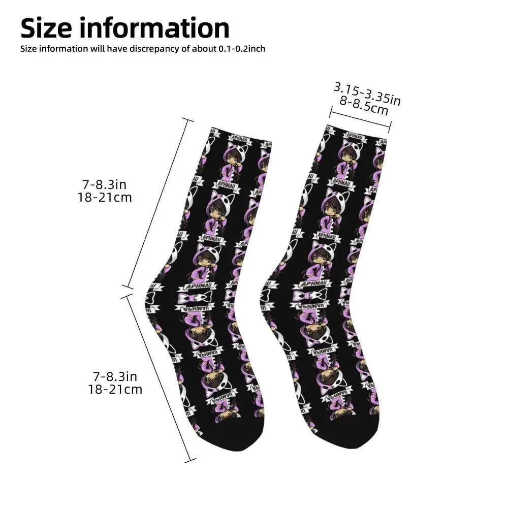 Aphmau Meow Plushies Anime Cats Socks Harajuku Sweat Absorbing Stockings All Season Long Socks Accessories for Unisex Gifts