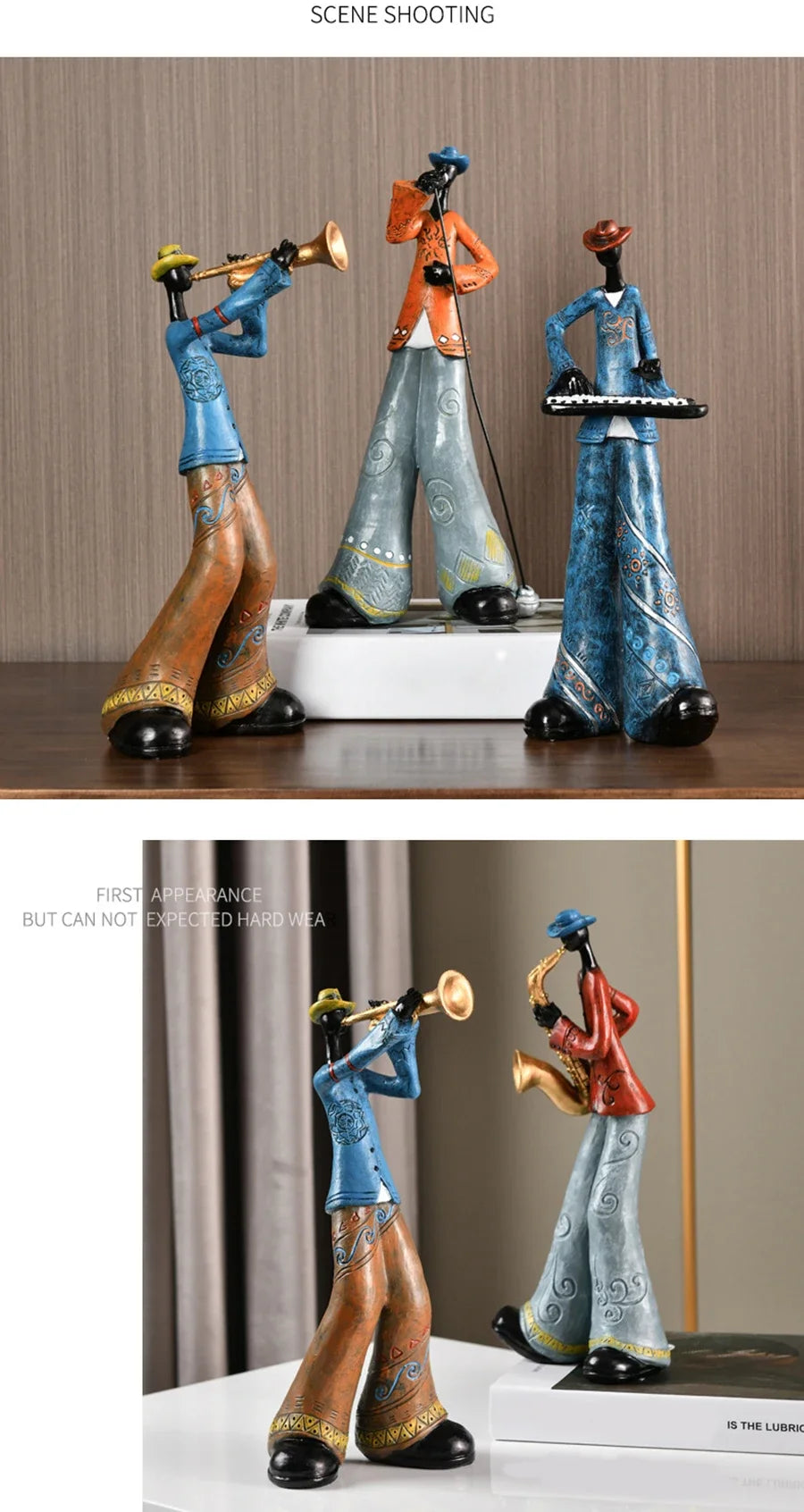 Jazz Creative American Band Decoration Musical Instrument Model Living Room Porch Study Nordic Arts And Crafts Statue Sculpture Home