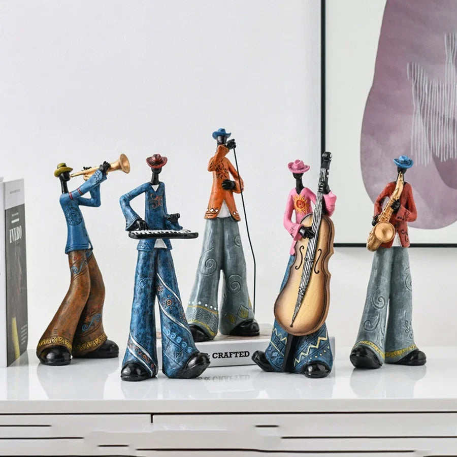 Jazz Creative American Band Decoration Musical Instrument Model Living Room Porch Study Nordic Arts And Crafts Statue Sculpture Home