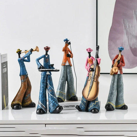 Jazz Creative American Band Decoration Musical Instrument Model Living Room Porch Study Nordic Arts And Crafts Statue Sculpture Home