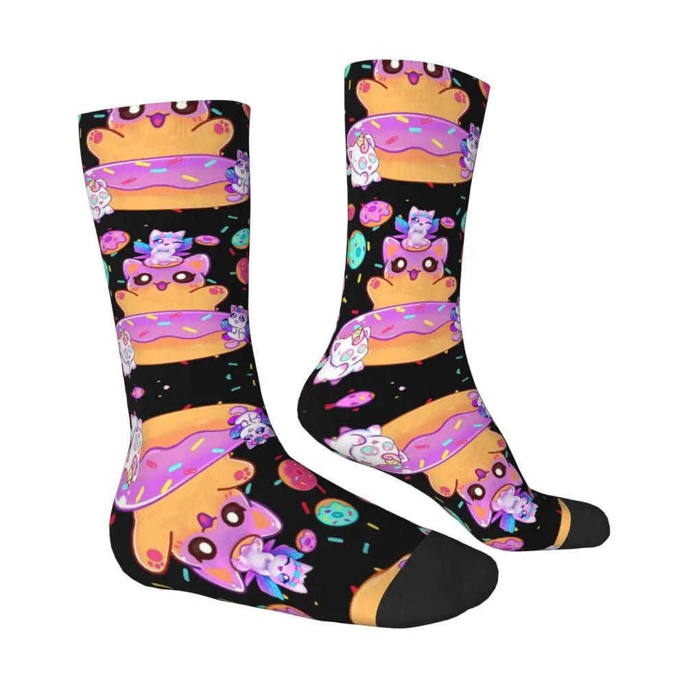 Aphmau Meow Plushies Anime Cats Socks Harajuku Sweat Absorbing Stockings All Season Long Socks Accessories for Unisex Gifts
