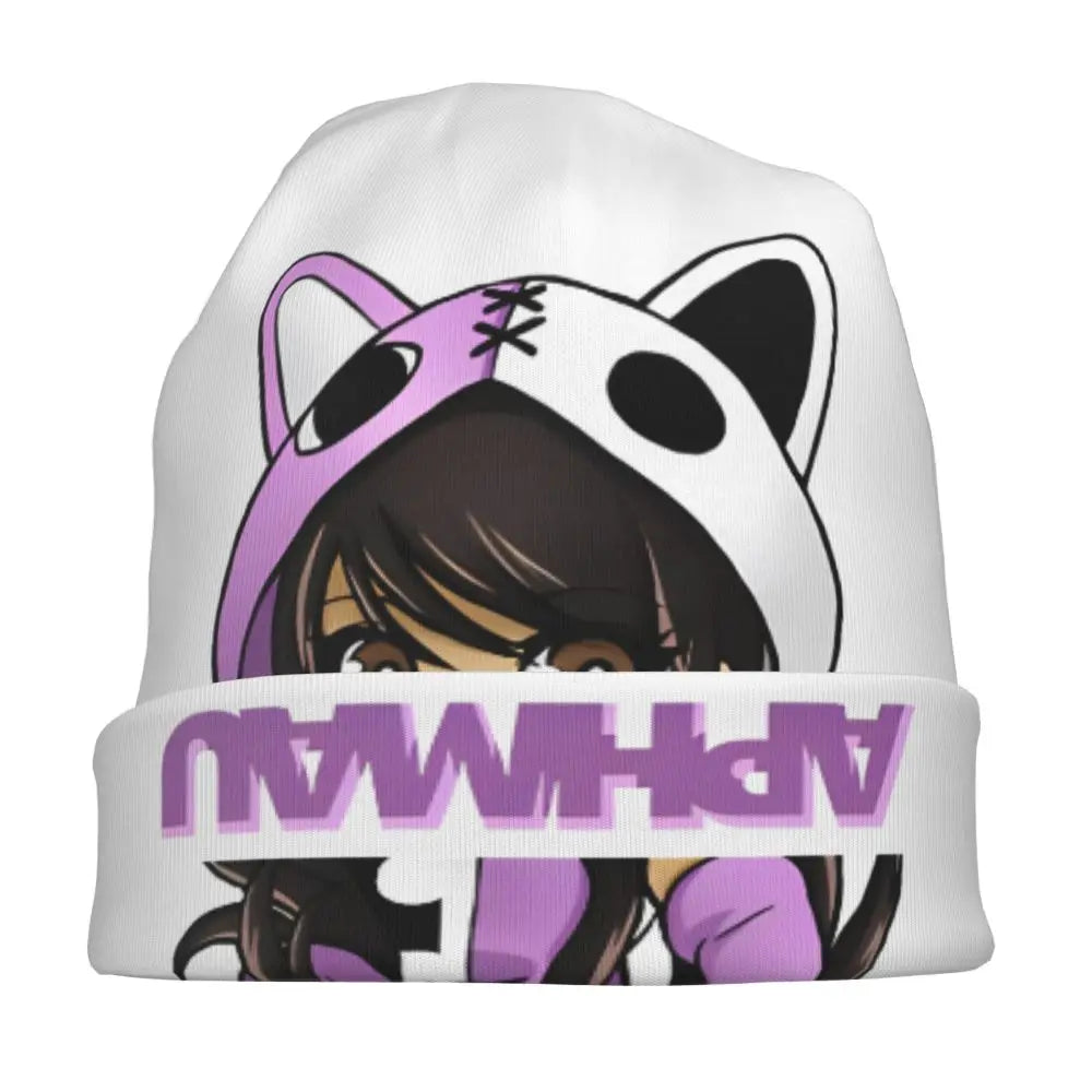 Aphmau Cat Bonnet Hats Vintage Outdoor Cartoon Anime Skullies Beanies Hats Unisex Warm Dual-use Cap