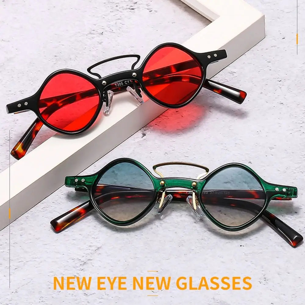 Vintage Men/Women UV400 Sun Glasses Steam Punk Glasses Small Round Square Sunglasses Driving Shades Hippie