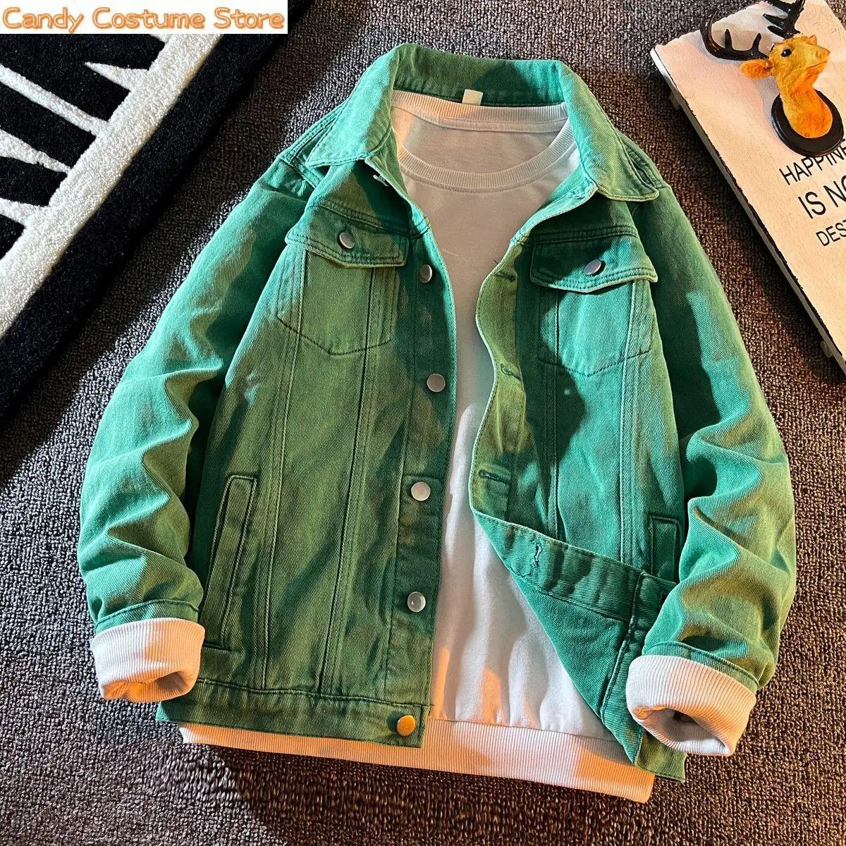 Denim Jacket - Coats Cardigan Hip Hop Japanese Streetwear Clothes for Teenagers