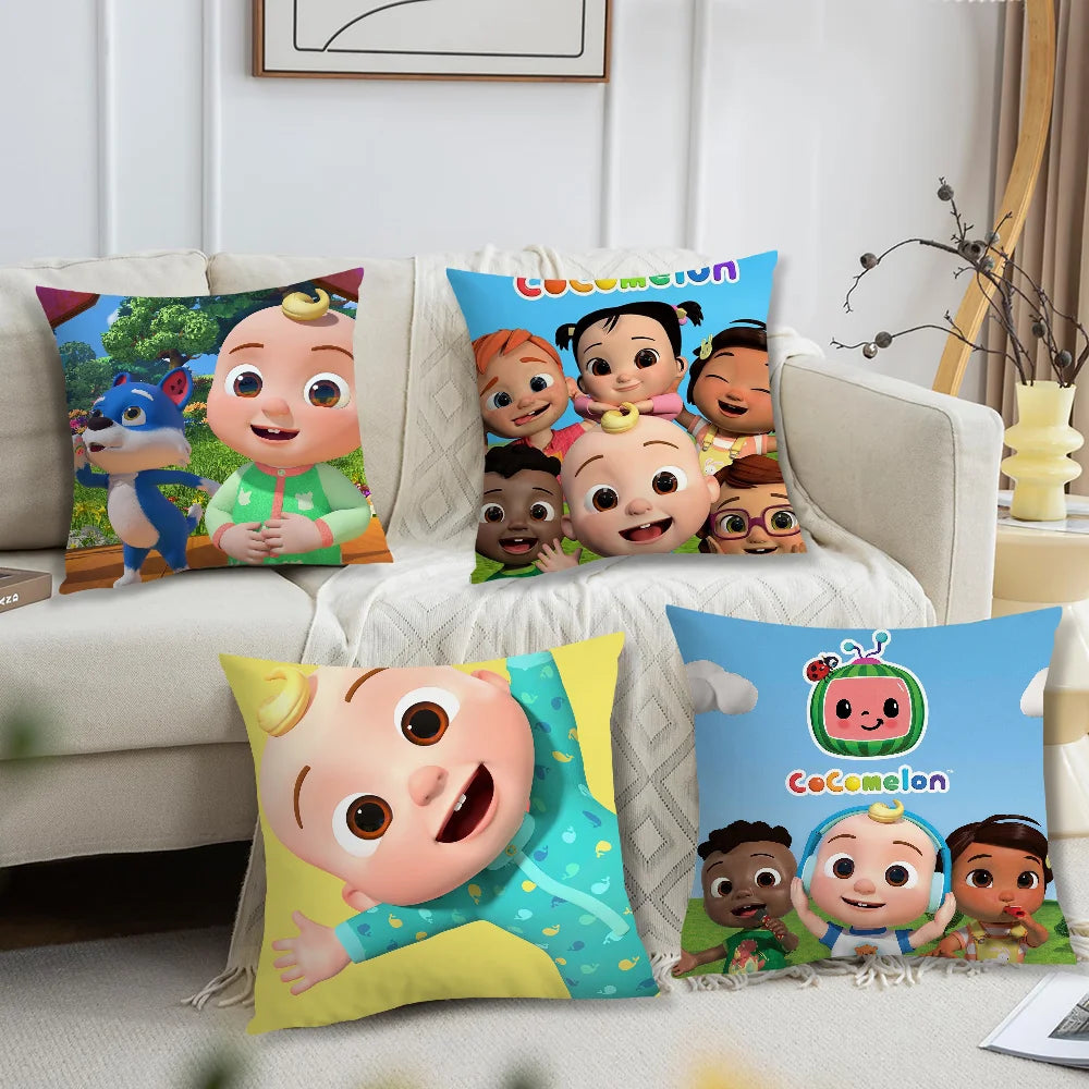 Coco Melon Cartoon Cute Baby Pillow Case For Sofa Bedroom Living Room Office Bedside Table Backrest Cushion Printing Square C-CoComelonS