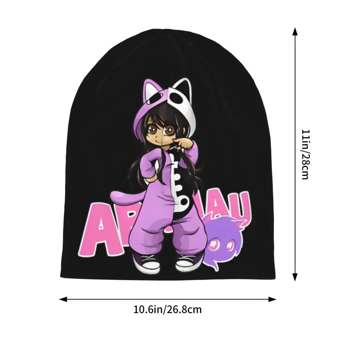 Aphmau Cat Bonnet Hats Vintage Outdoor Cartoon Anime Skullies Beanies Hats Unisex Warm Dual-use Cap