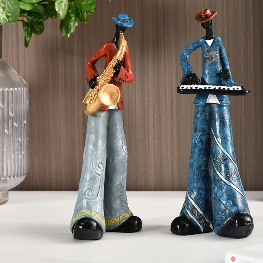 Jazz Creative American Band Decoration Musical Instrument Model Living Room Porch Study Nordic Arts And Crafts Statue Sculpture Home