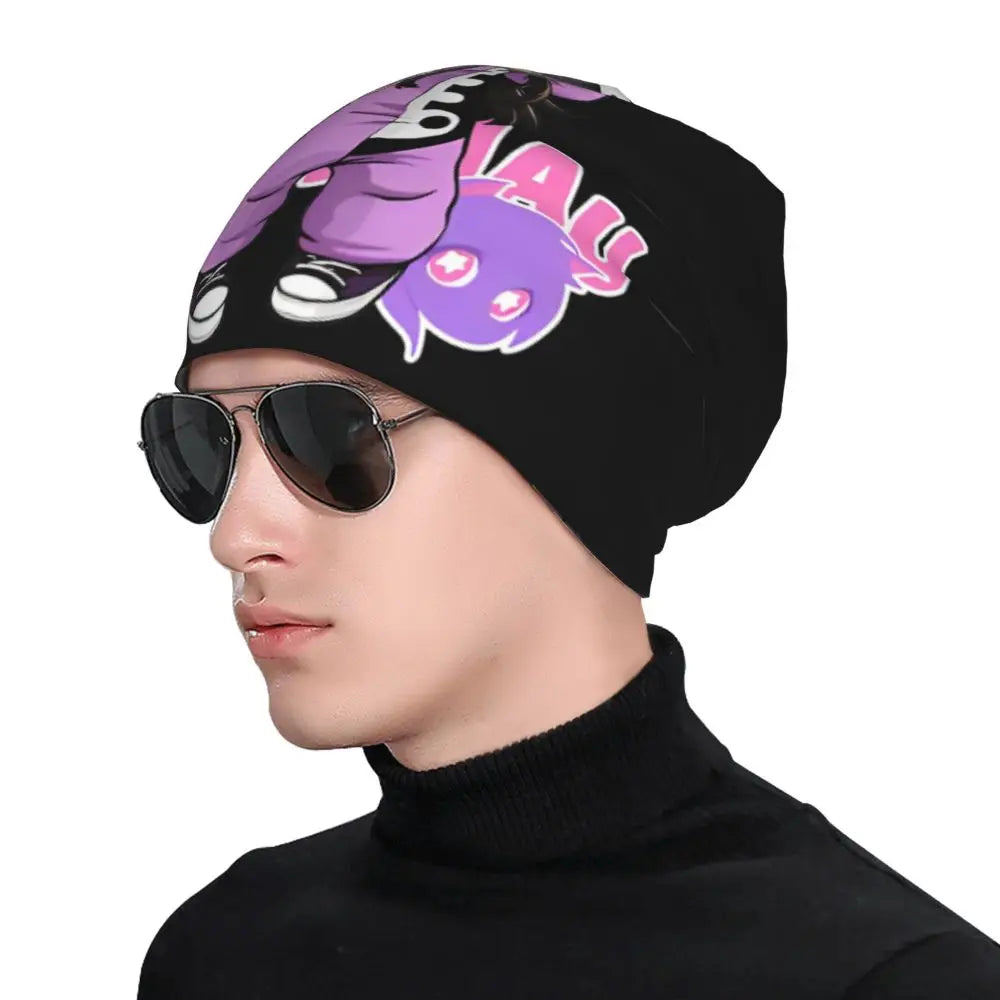 Aphmau Cat Bonnet Hats Vintage Outdoor Cartoon Anime Skullies Beanies Hats Unisex Warm Dual-use Cap