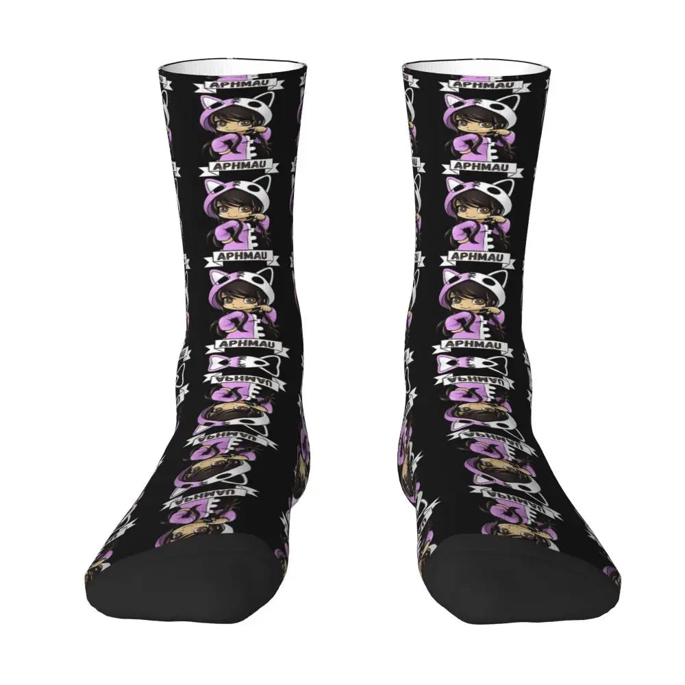 Aphmau Meow Plushies Anime Cats Socks Harajuku Sweat Absorbing Stockings All Season Long Socks Accessories for Unisex Gifts