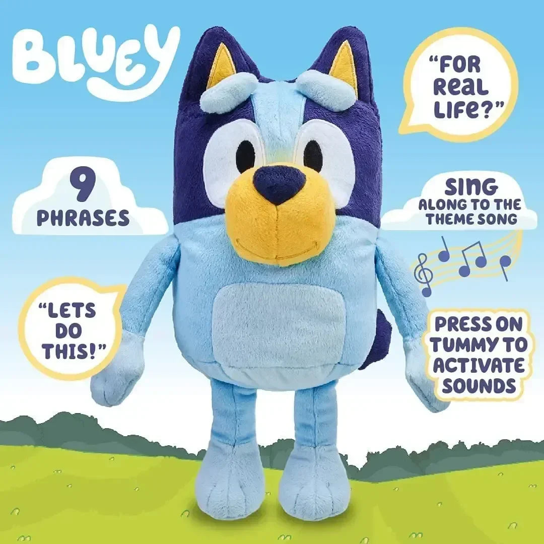 Kawaii Anime Bluey Talking Plush A Family Of Bingo Dog Music Figure Plush Toys Stuffed Animals Toy For Children Holiday Gift