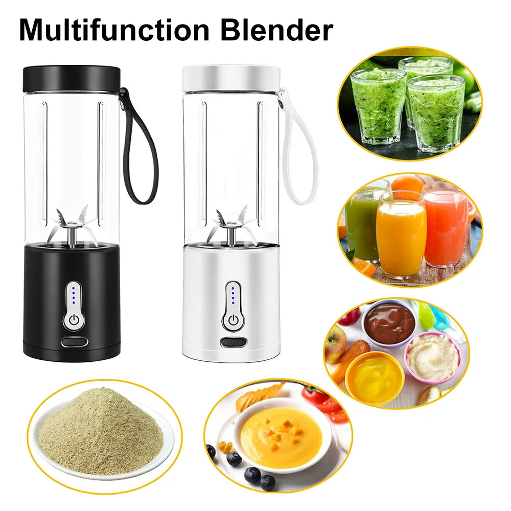Portable USB Rechargeable Powerful Fruit Juicer Blender - Blender Milkshakes Smoothies Blending Cup