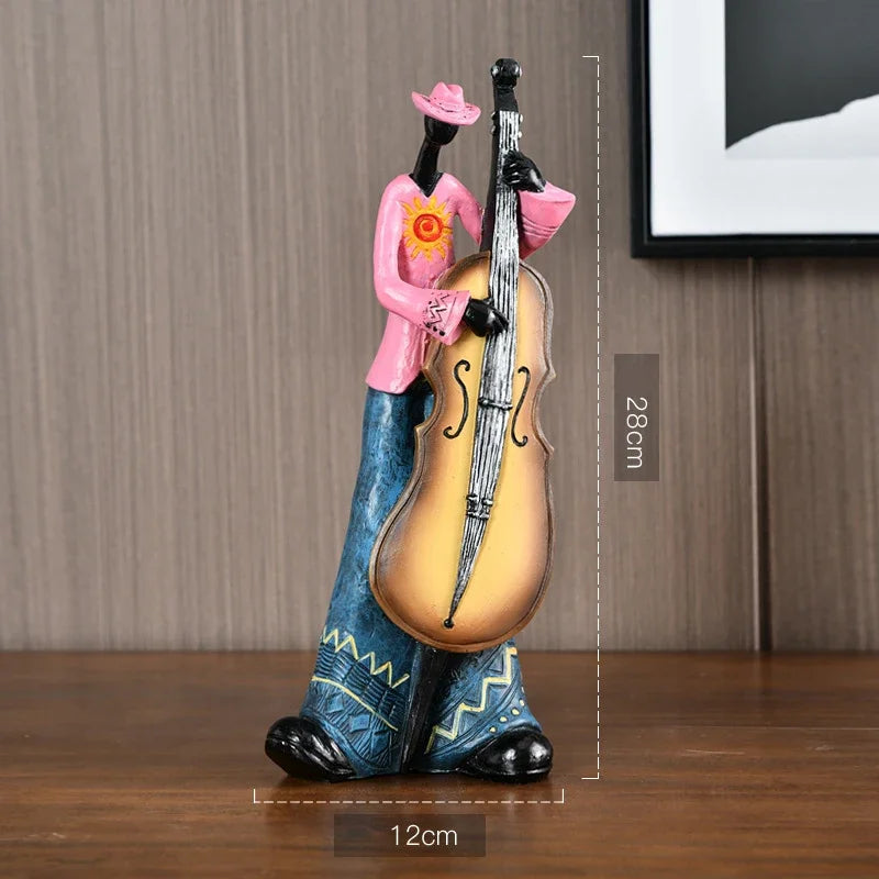 Jazz Creative American Band Decoration Musical Instrument Model Living Room Porch Study Nordic Arts And Crafts Statue Sculpture Home