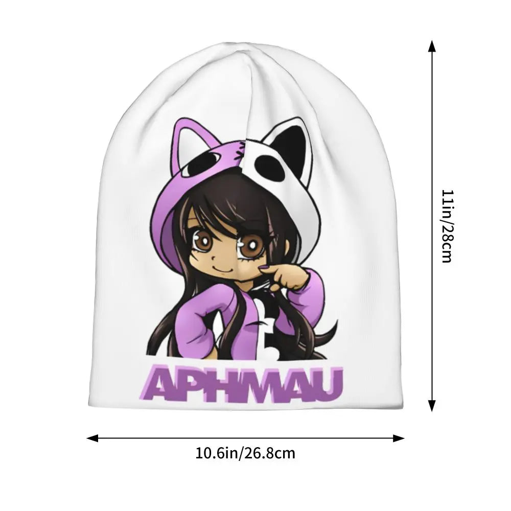 Aphmau Cat Bonnet Hats Vintage Outdoor Cartoon Anime Skullies Beanies Hats Unisex Warm Dual-use Cap