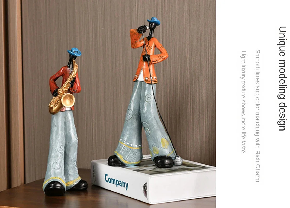Jazz Creative American Band Decoration Musical Instrument Model Living Room Porch Study Nordic Arts And Crafts Statue Sculpture Home