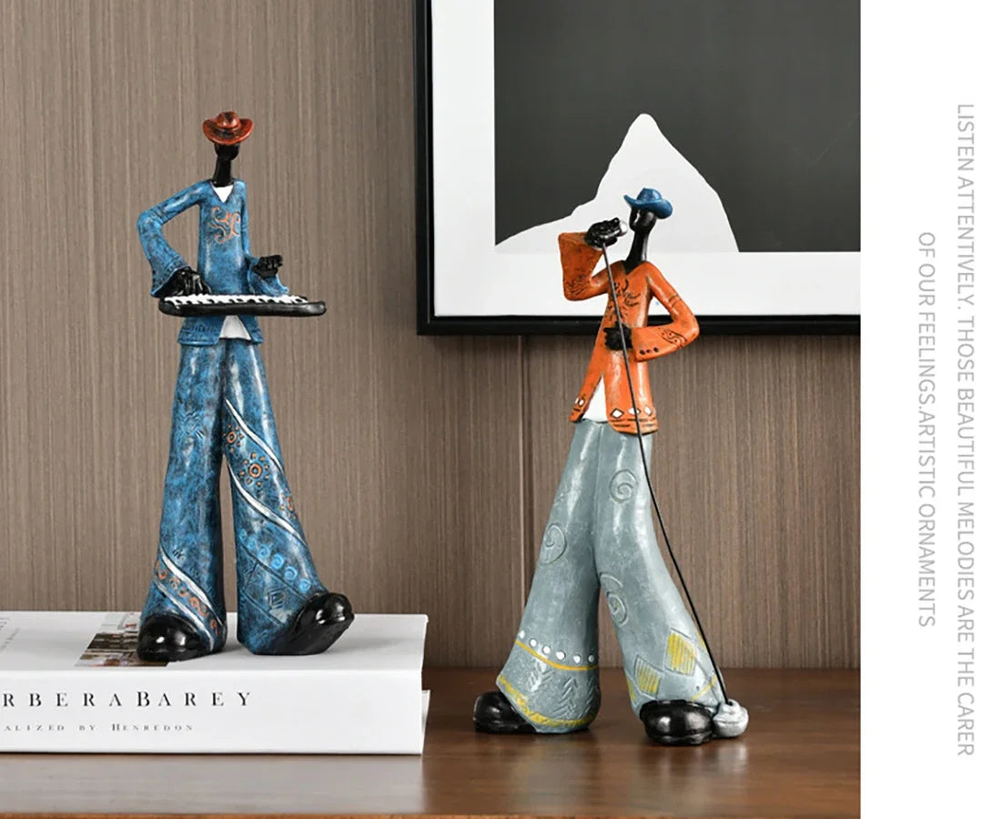 Jazz Creative American Band Decoration Musical Instrument Model Living Room Porch Study Nordic Arts And Crafts Statue Sculpture Home