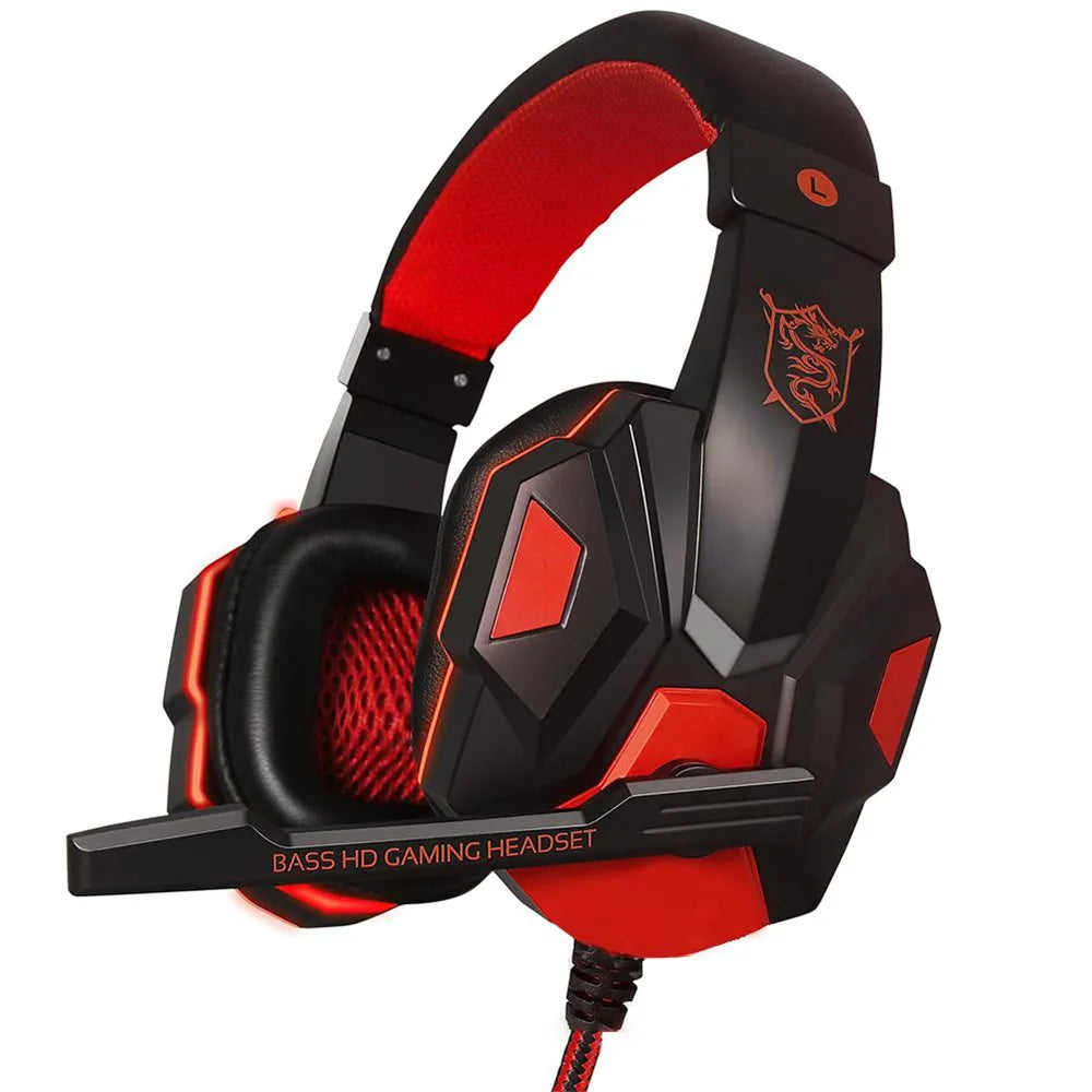 3.5mm Wired Gaming Helmet Microphone Headset PC Bass Stereo - Gamer Headphones For PS4 Xbox