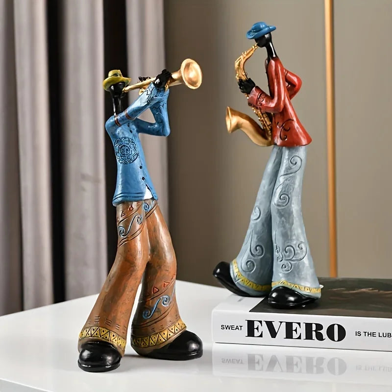Jazz Creative American Band Decoration Musical Instrument Model Living Room Porch Study Nordic Arts And Crafts Statue Sculpture Home