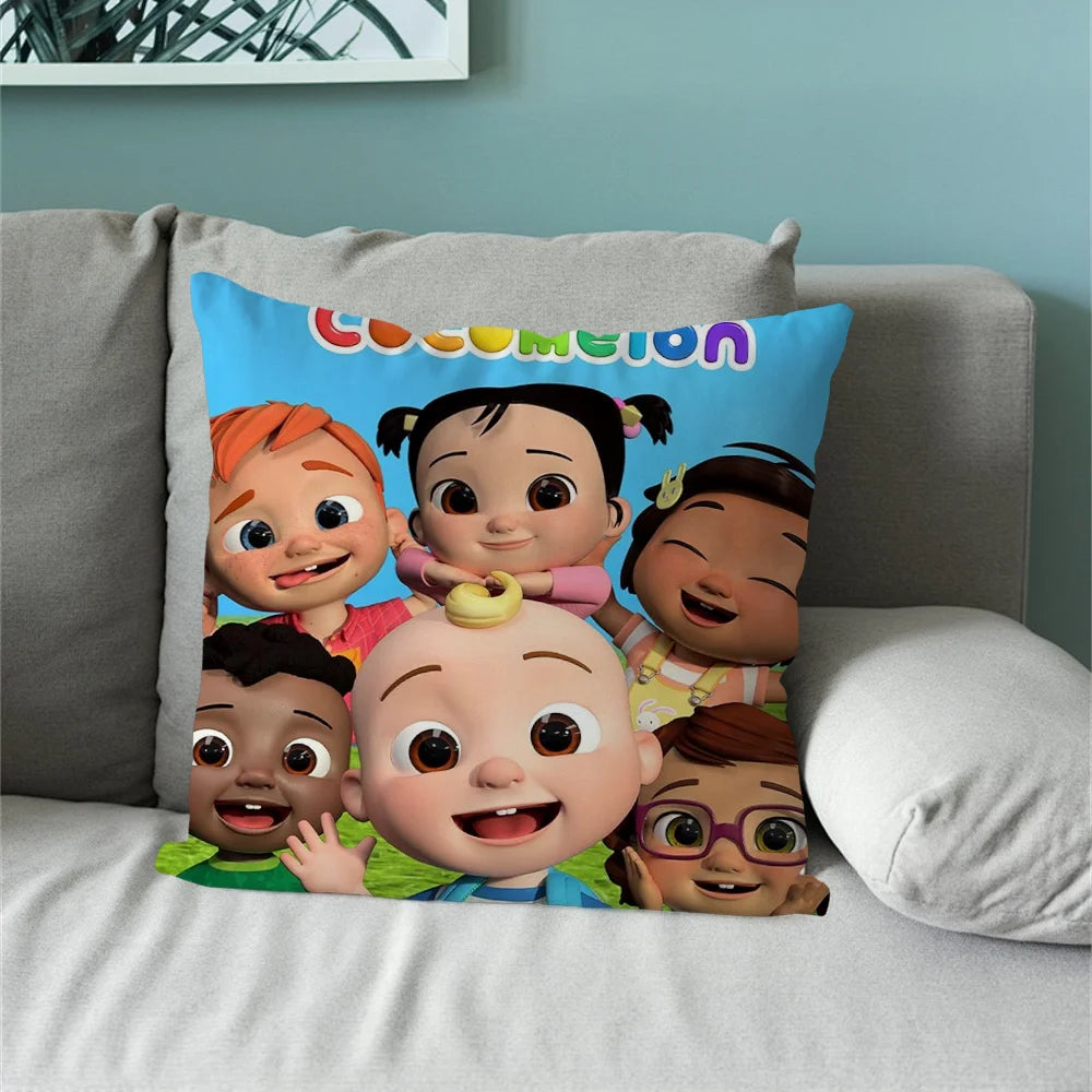 Coco Melon Cartoon Cute Baby Pillow Case For Sofa Bedroom Living Room Office Bedside Table Backrest Cushion Printing Square C-CoComelonS