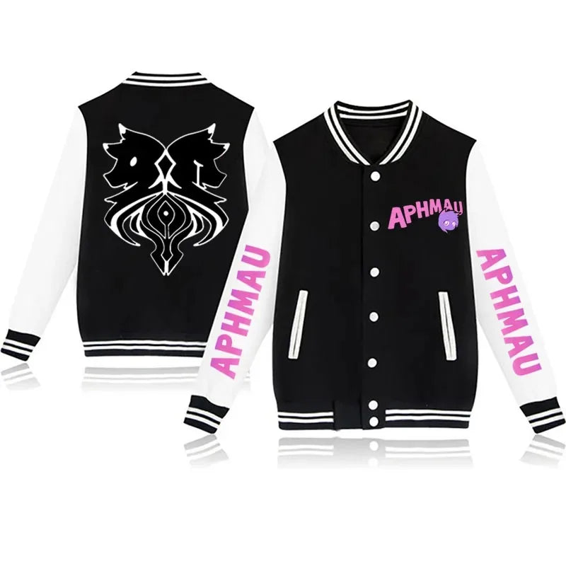 Aphmau - New Jackets Autumn and Winter Aphmau Print Kawaii Men's and Women's Baseball Jacket Anime Streetwear Tops Hip Hop Outwear