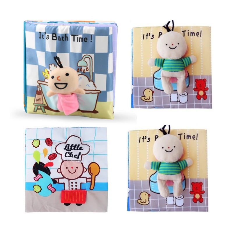 0-3 yrs Baby Cloth Books - Education Activity Books Kids Reading Puzzle Book Toy