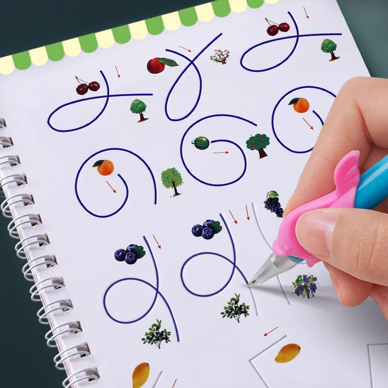 3D Reusable Children's Drawing Books - Baby Learning Painting Writing Practice Book For Kids