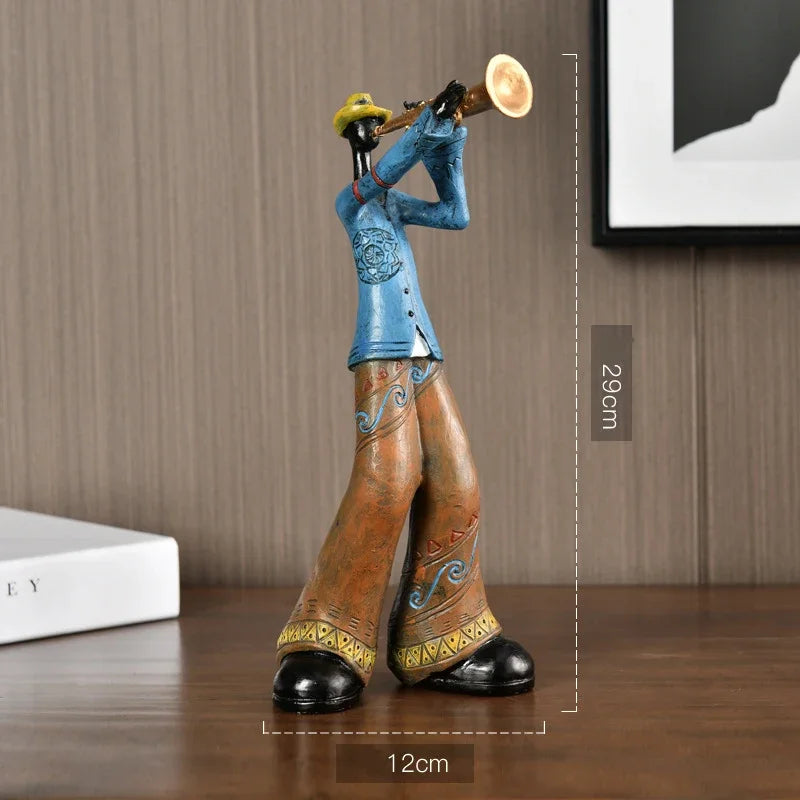 Jazz Creative American Band Decoration Musical Instrument Model Living Room Porch Study Nordic Arts And Crafts Statue Sculpture Home