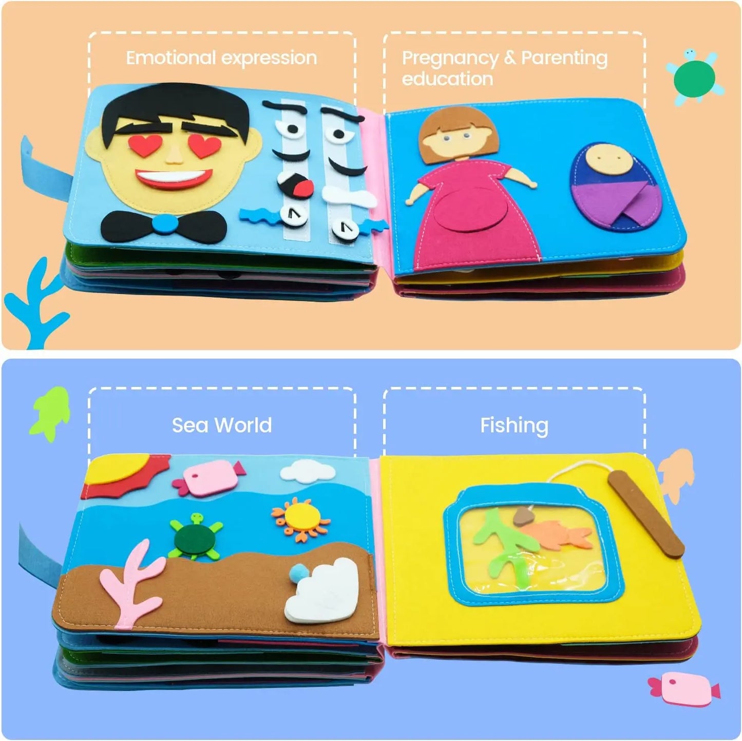 Kids Felt Sensory Book Montessori Baby Activity Books Educational Toys For Children 2-6 Years