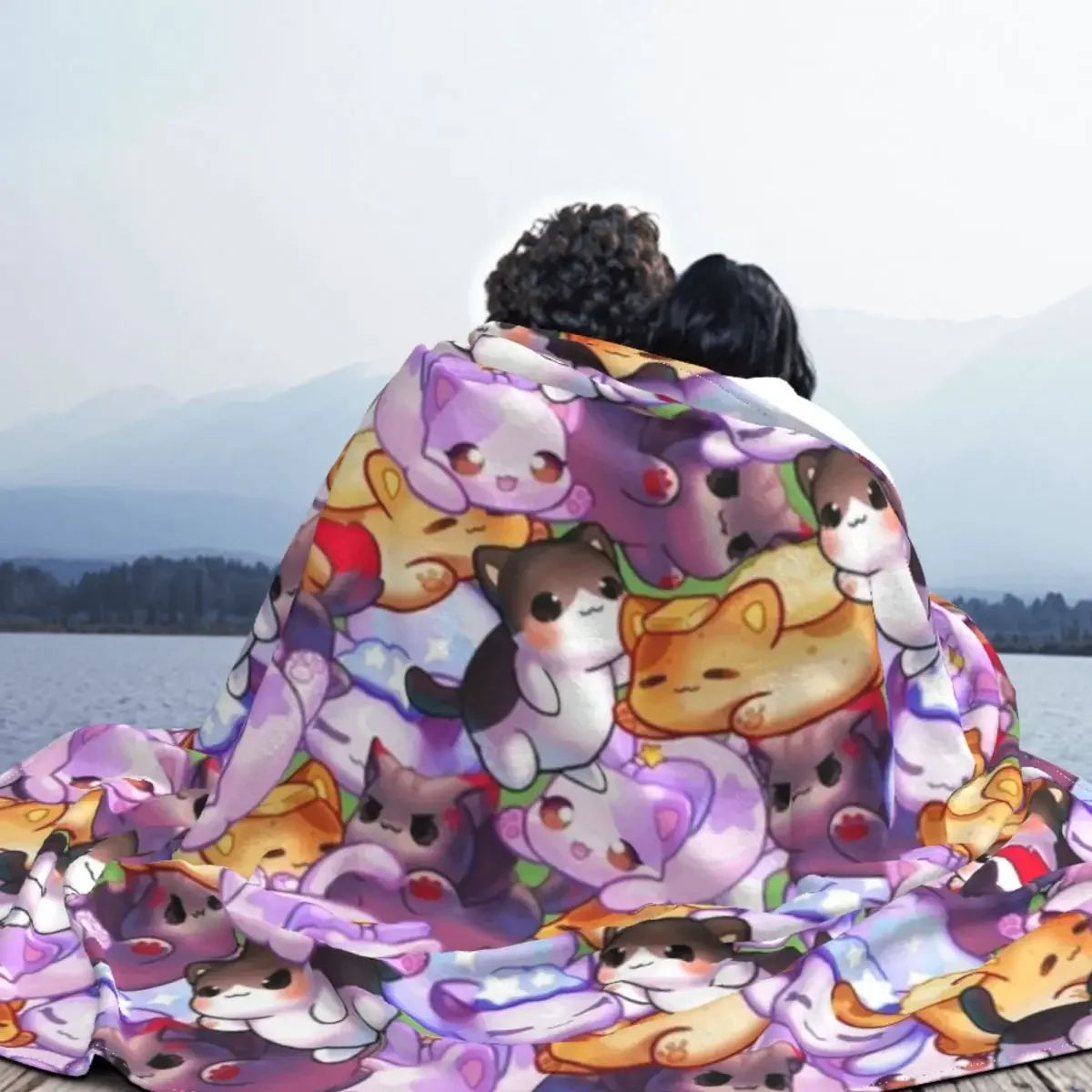 Aphmau Meow Plushies Anime Cats Throw Blanket Cartoon Modern Bedding Cozy Warm Plush Lightweight Fuzzy Couch Blanket Gifts
