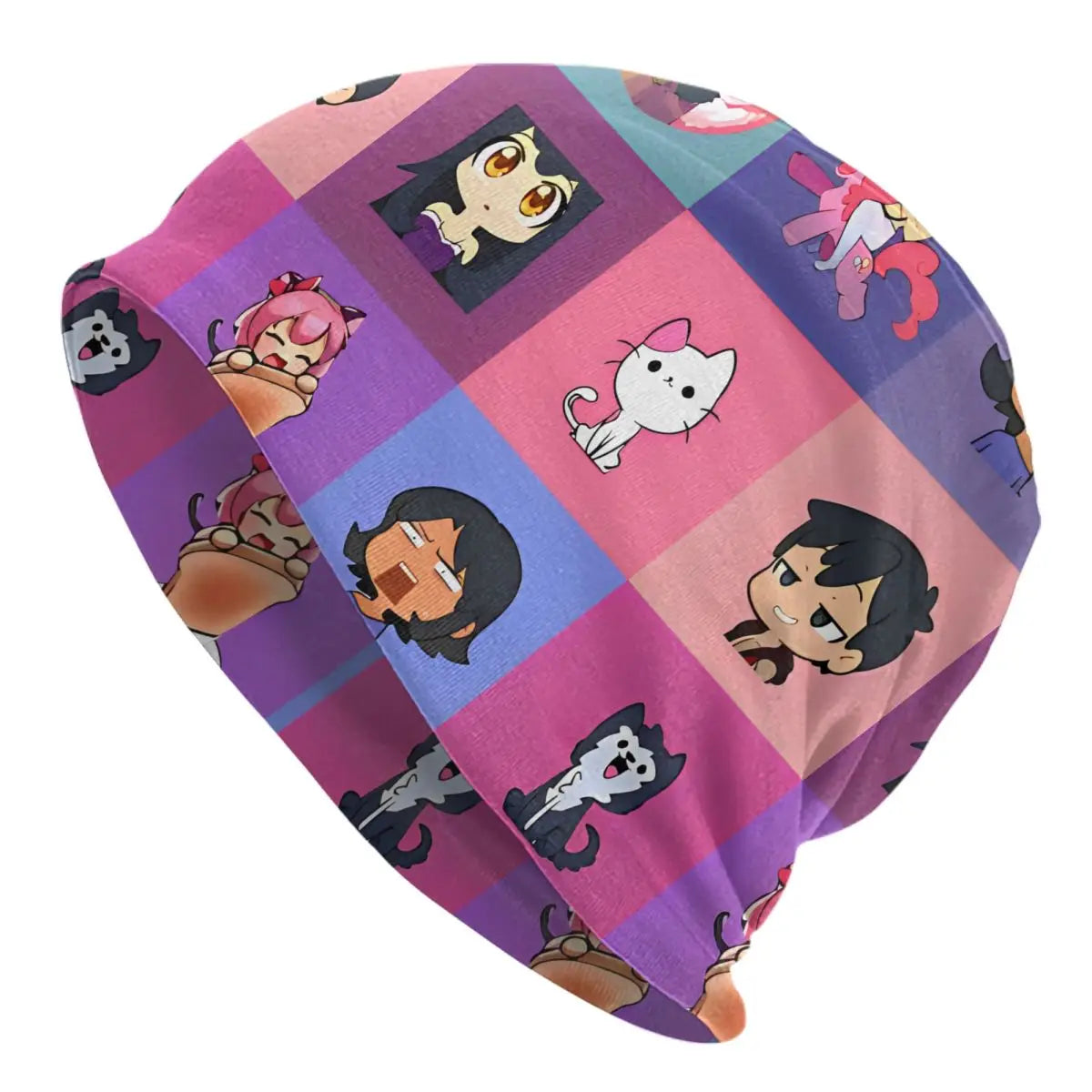 Aphmau Cat Bonnet Hats Vintage Outdoor Cartoon Anime Skullies Beanies Hats Unisex Warm Dual-use Cap