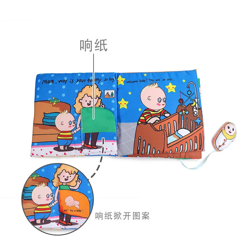 0-3 yrs Baby Cloth Books - Education Activity Books Kids Reading Puzzle Book Toy