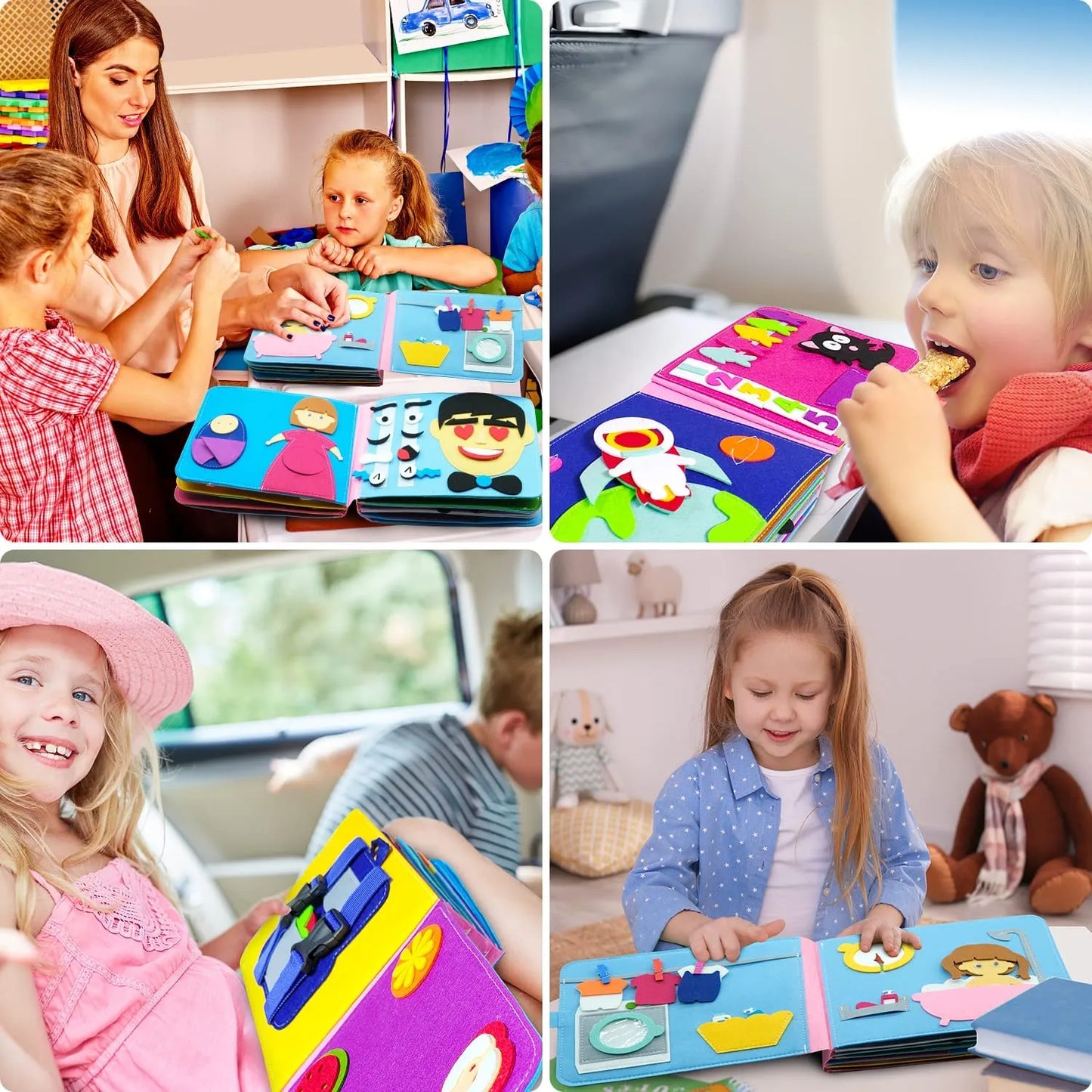 Kids Felt Sensory Book Montessori Baby Activity Books Educational Toys For Children 2-6 Years