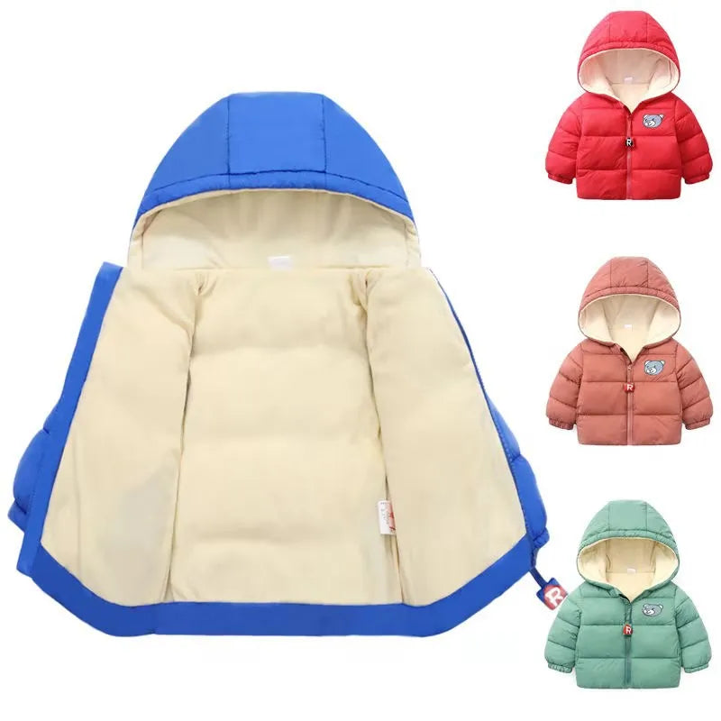 Children's Down Jacket w/ Hood - Boy Girl Hooded Coat
