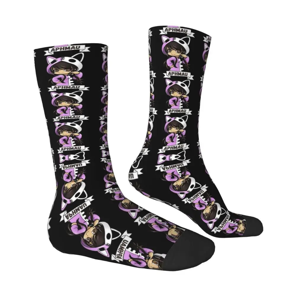 Aphmau Meow Plushies Anime Cats Socks Harajuku Sweat Absorbing Stockings All Season Long Socks Accessories for Unisex Gifts