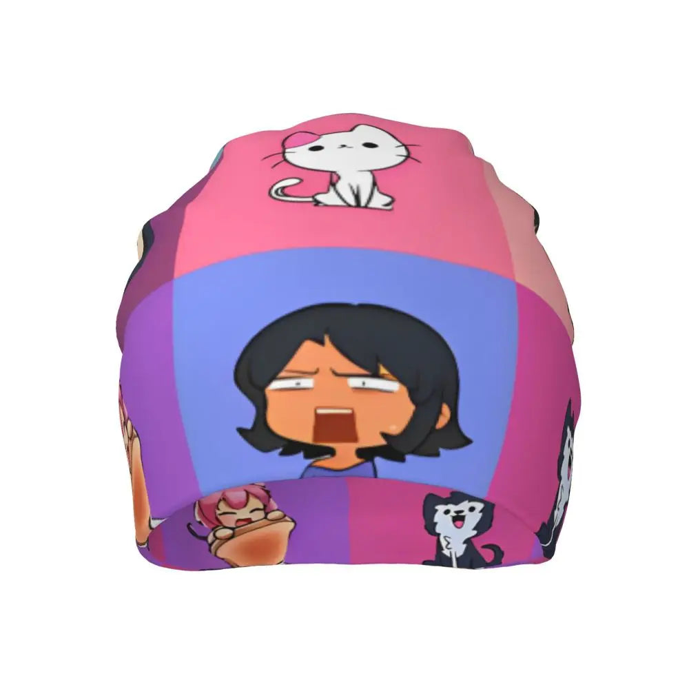 Aphmau Cat Bonnet Hats Vintage Outdoor Cartoon Anime Skullies Beanies Hats Unisex Warm Dual-use Cap