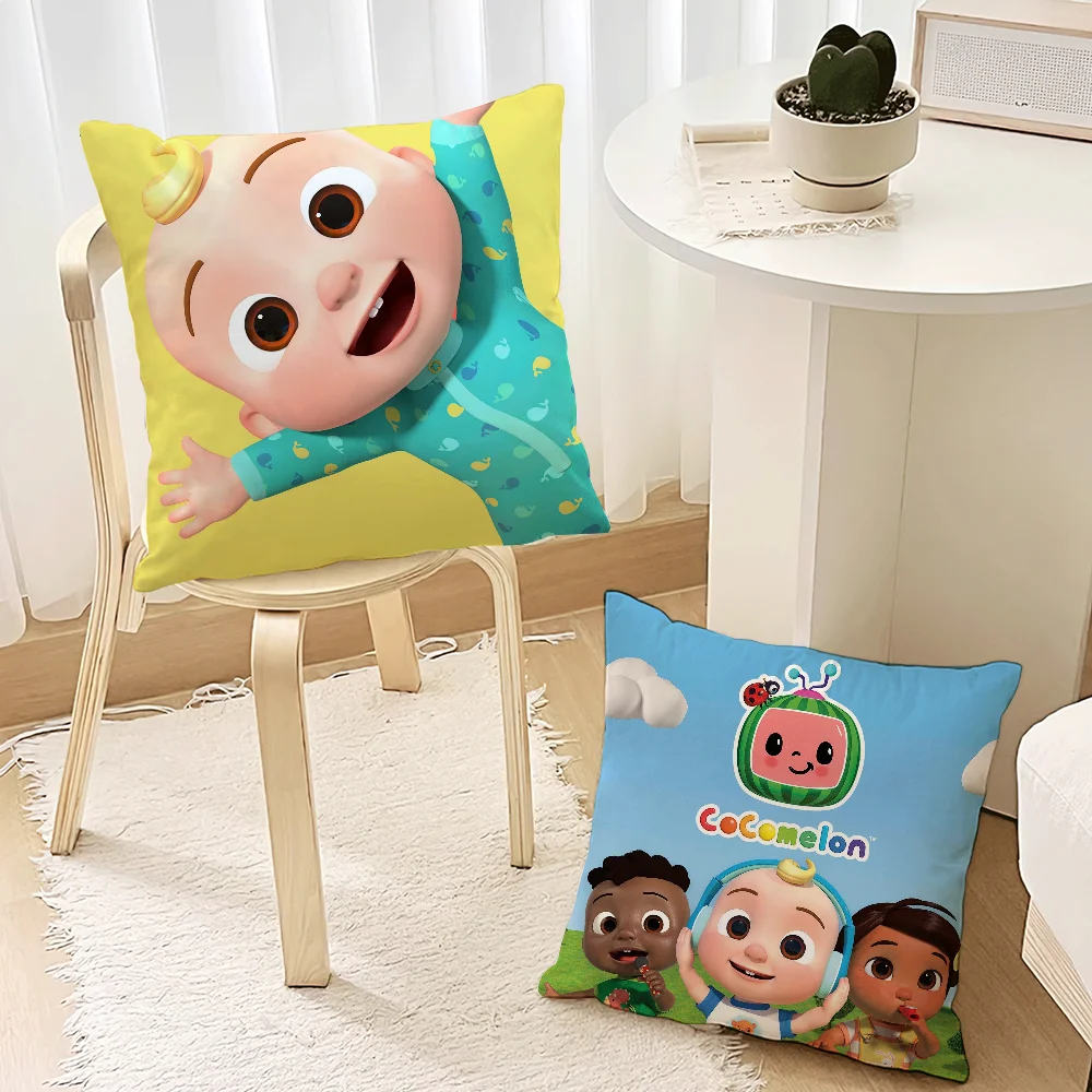 Coco Melon Cartoon Cute Baby Pillow Case For Sofa Bedroom Living Room Office Bedside Table Backrest Cushion Printing Square C-CoComelonS