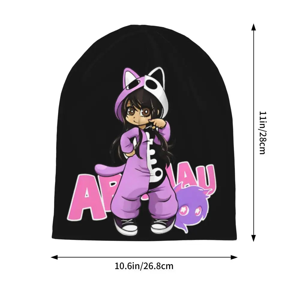 Aphmau Cat Bonnet Hats Vintage Outdoor Cartoon Anime Skullies Beanies Hats Unisex Warm Dual-use Cap