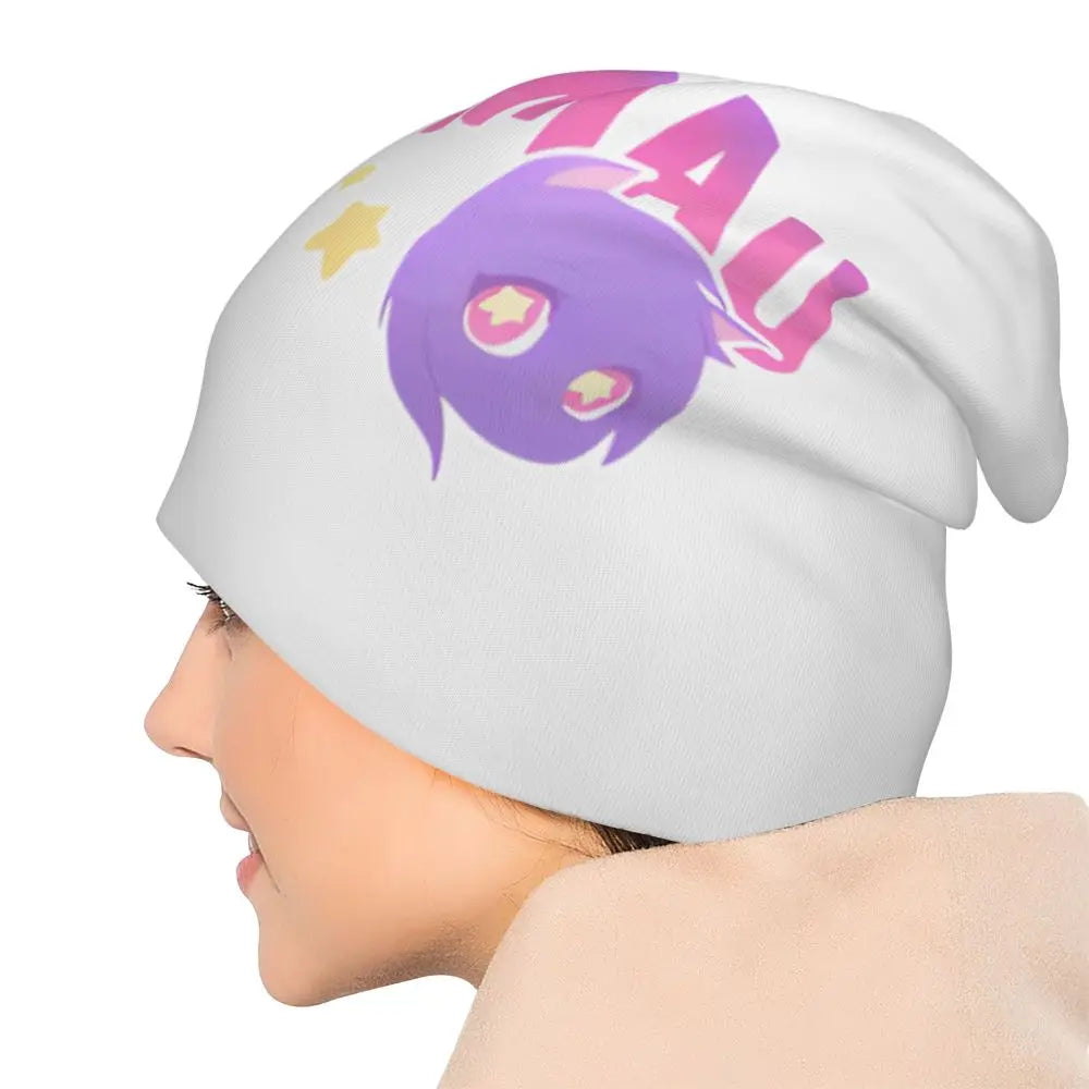 Aphmau Cat Bonnet Hats Vintage Outdoor Cartoon Anime Skullies Beanies Hats Unisex Warm Dual-use Cap