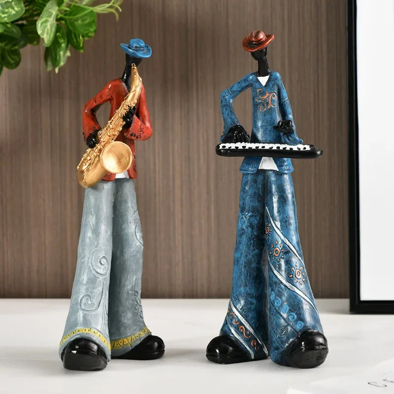 Jazz Creative American Band Decoration Musical Instrument Model Living Room Porch Study Nordic Arts And Crafts Statue Sculpture Home
