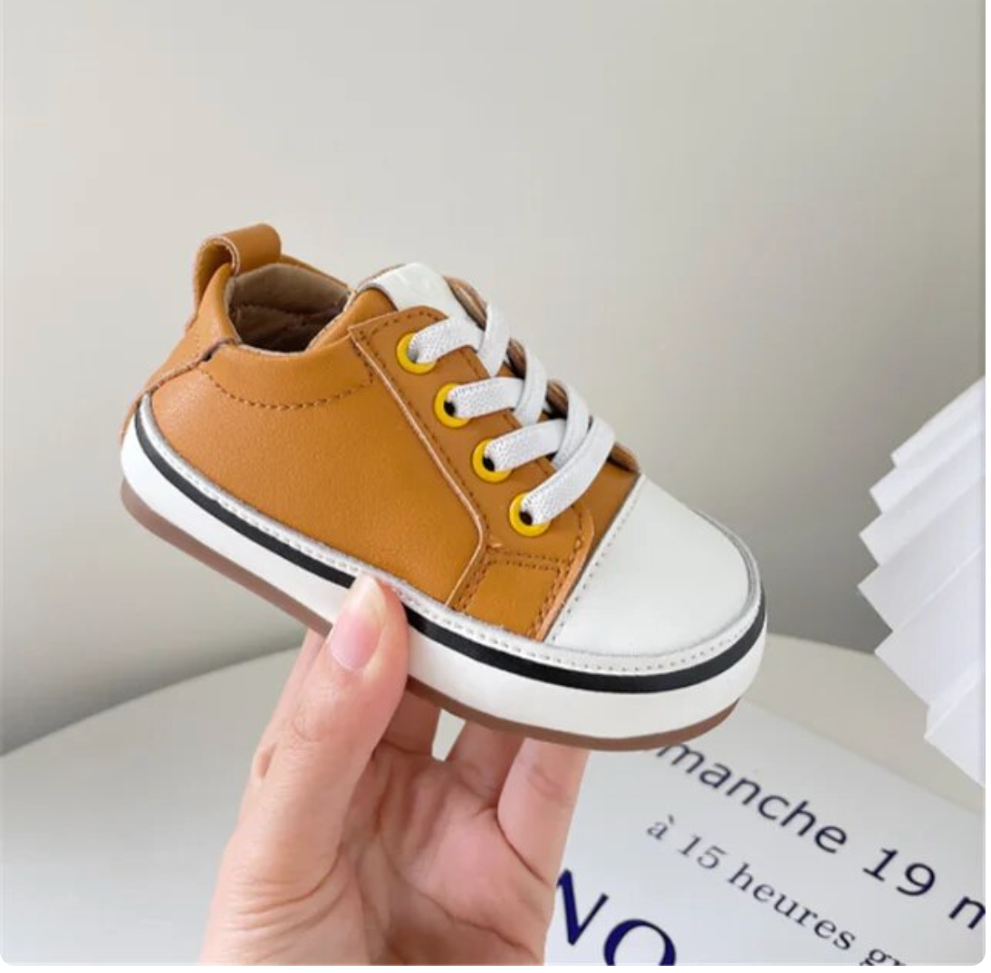 Kids soft Sole Leather Shoes Leather - Outdoor Tennis Fashion Little Kids Sneakers