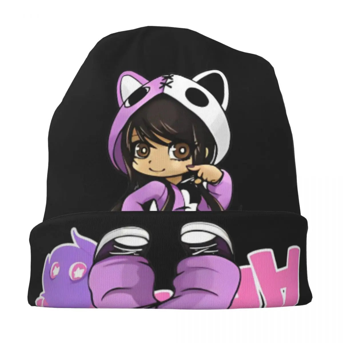 Aphmau Cat Bonnet Hats Vintage Outdoor Cartoon Anime Skullies Beanies Hats Unisex Warm Dual-use Cap