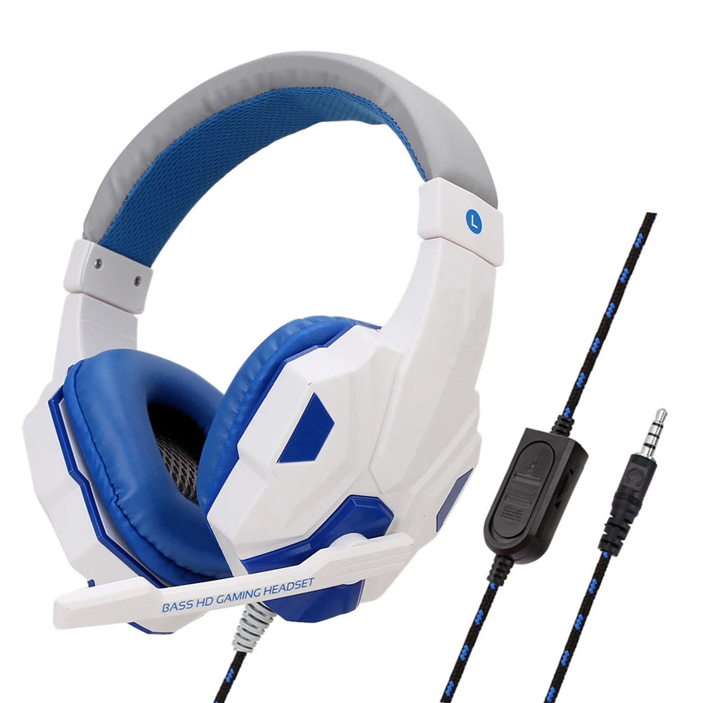 3.5mm Wired Gaming Helmet Microphone Headset PC Bass Stereo - Gamer Headphones For PS4 Xbox