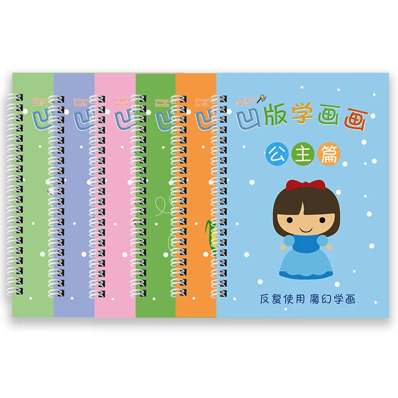 3D Reusable Children's Drawing Books - Baby Learning Painting Writing Practice Book For Kids